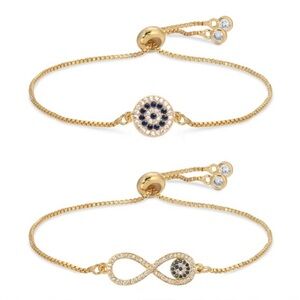 Elegant Gold and Multicolor Bracelet Set
